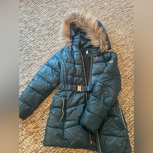 Michael Kors girls size 14 green puffer coat